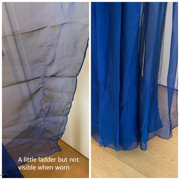 Long Royal blue one-shoulder Dress with rhinestones.
Fully lined - Picture 8 of 9